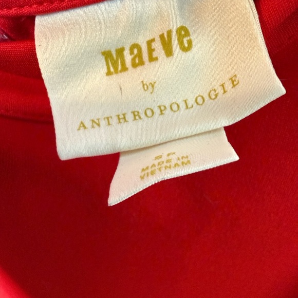 Anthropologie Vibrant Red Mini Dress - Picture 2 of 6